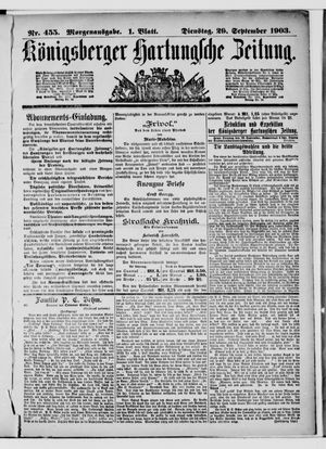 Königsberger Hartungsche Zeitung vom 29.09.1903