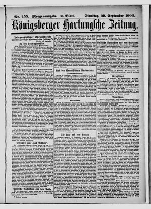 Königsberger Hartungsche Zeitung vom 29.09.1903