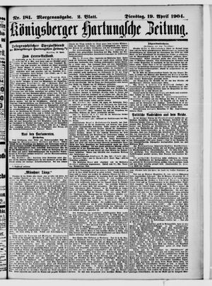 Königsberger Hartungsche Zeitung vom 19.04.1904