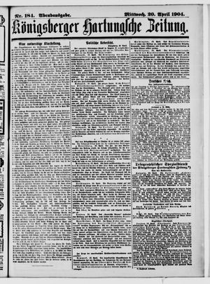 Königsberger Hartungsche Zeitung vom 20.04.1904