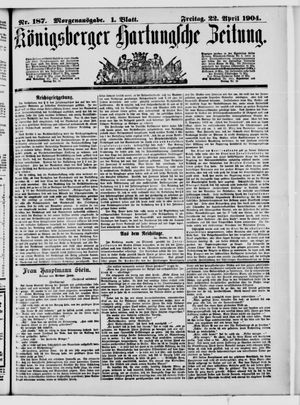 Königsberger Hartungsche Zeitung vom 22.04.1904