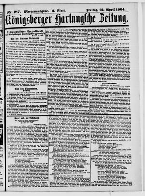 Königsberger Hartungsche Zeitung vom 22.04.1904
