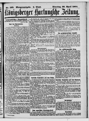 Königsberger Hartungsche Zeitung vom 26.04.1904