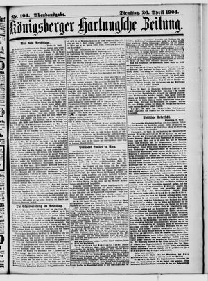 Königsberger Hartungsche Zeitung vom 26.04.1904