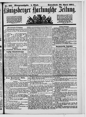 Königsberger Hartungsche Zeitung vom 30.04.1904