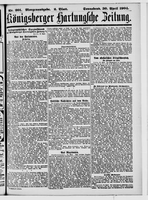 Königsberger Hartungsche Zeitung vom 30.04.1904