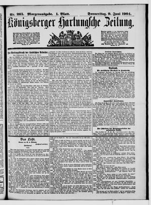 Königsberger Hartungsche Zeitung vom 09.06.1904