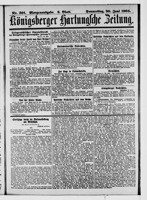 Königsberger Hartungsche Zeitung vom 30.06.1904