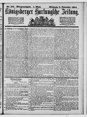 Königsberger Hartungsche Zeitung vom 02.11.1904