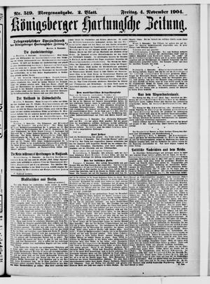 Königsberger Hartungsche Zeitung vom 04.11.1904