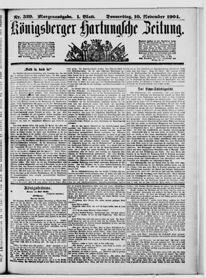 Königsberger Hartungsche Zeitung vom 10.11.1904