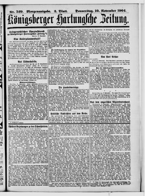 Königsberger Hartungsche Zeitung vom 10.11.1904