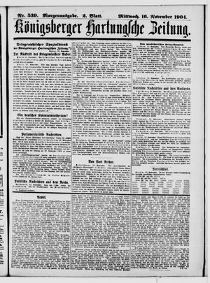 Königsberger Hartungsche Zeitung vom 16.11.1904