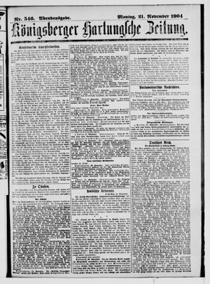Königsberger Hartungsche Zeitung vom 21.11.1904