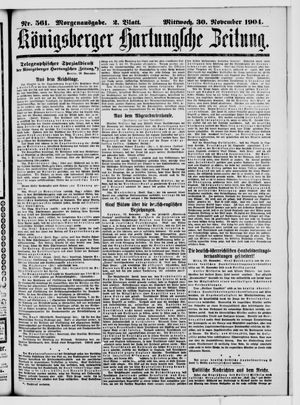 Königsberger Hartungsche Zeitung vom 30.11.1904