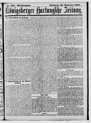 Königsberger Hartungsche Zeitung vom 30.11.1904