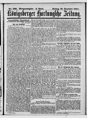 Königsberger Hartungsche Zeitung vom 16.12.1904