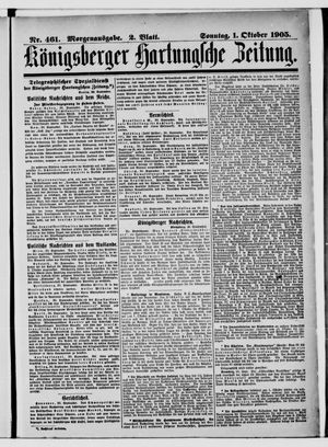 Königsberger Hartungsche Zeitung on Oct 1, 1905