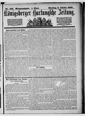 Königsberger Hartungsche Zeitung vom 03.10.1905