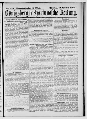 Königsberger Hartungsche Zeitung vom 10.10.1905