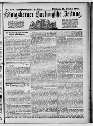 Königsberger Hartungsche Zeitung vom 11.10.1905