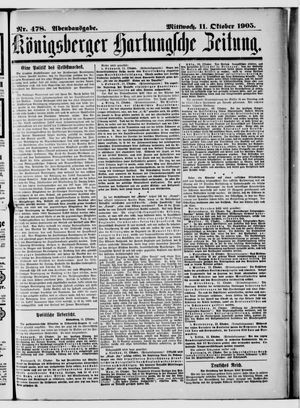 Königsberger Hartungsche Zeitung on Oct 11, 1905