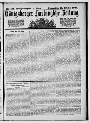 Königsberger Hartungsche Zeitung vom 19.10.1905
