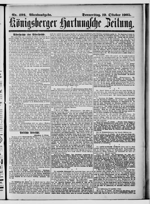 Königsberger Hartungsche Zeitung vom 19.10.1905