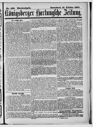 Königsberger Hartungsche Zeitung vom 21.10.1905