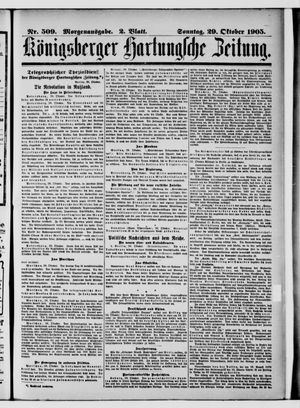 Königsberger Hartungsche Zeitung vom 29.10.1905