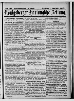 Königsberger Hartungsche Zeitung vom 01.11.1905