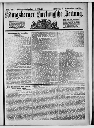 Königsberger Hartungsche Zeitung vom 03.11.1905