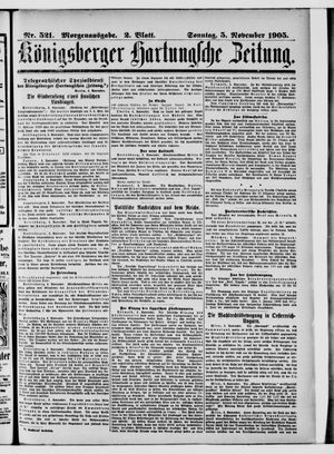 Königsberger Hartungsche Zeitung vom 05.11.1905