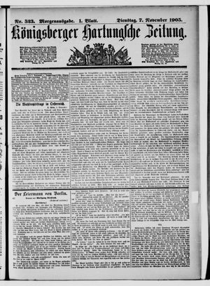 Königsberger Hartungsche Zeitung vom 07.11.1905