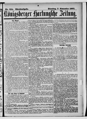 Königsberger Hartungsche Zeitung vom 07.11.1905