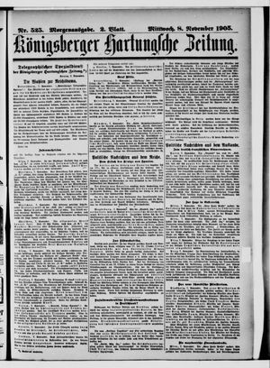Königsberger Hartungsche Zeitung on Nov 8, 1905