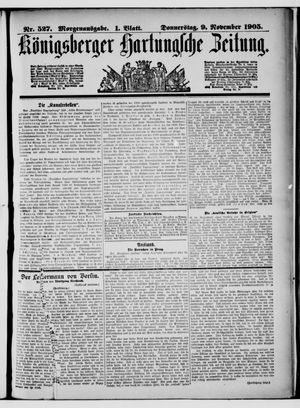 Königsberger Hartungsche Zeitung vom 09.11.1905