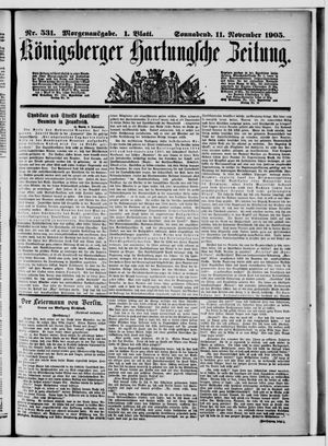 Königsberger Hartungsche Zeitung vom 11.11.1905