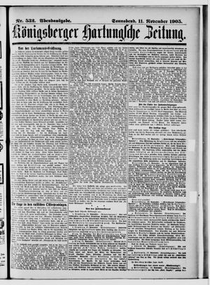 Königsberger Hartungsche Zeitung vom 11.11.1905