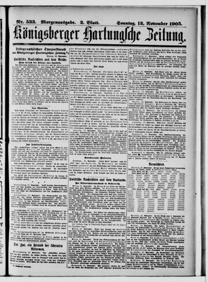 Königsberger Hartungsche Zeitung vom 12.11.1905