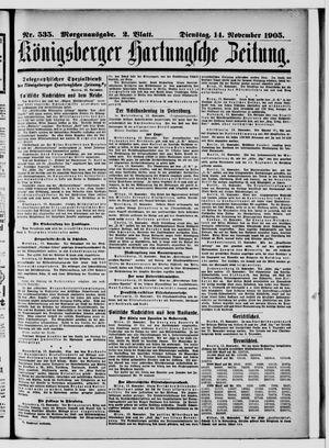 Königsberger Hartungsche Zeitung on Nov 14, 1905