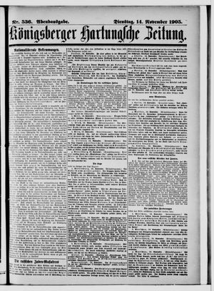 Königsberger Hartungsche Zeitung on Nov 14, 1905
