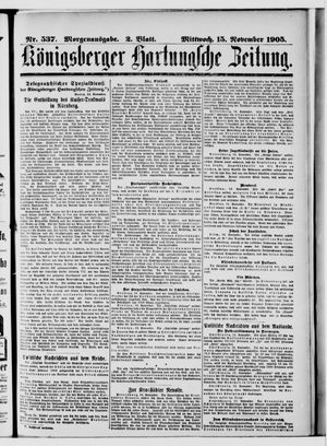 Königsberger Hartungsche Zeitung vom 15.11.1905