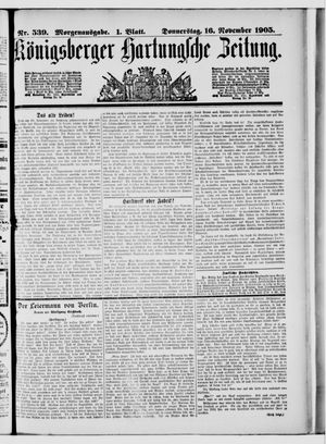 Königsberger Hartungsche Zeitung vom 16.11.1905