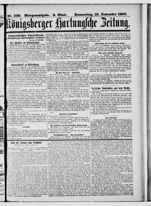 Königsberger Hartungsche Zeitung on Nov 16, 1905