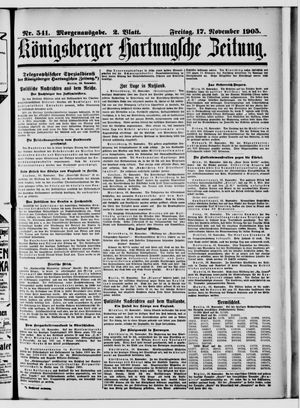 Königsberger Hartungsche Zeitung on Nov 17, 1905