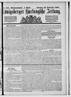 Königsberger Hartungsche Zeitung on Nov 19, 1905