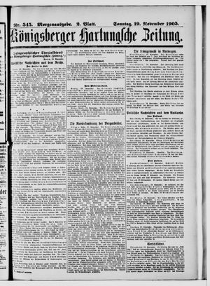 Königsberger Hartungsche Zeitung on Nov 19, 1905