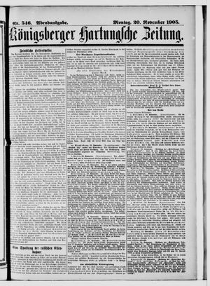 Königsberger Hartungsche Zeitung vom 20.11.1905