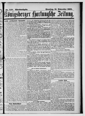 Königsberger Hartungsche Zeitung vom 21.11.1905